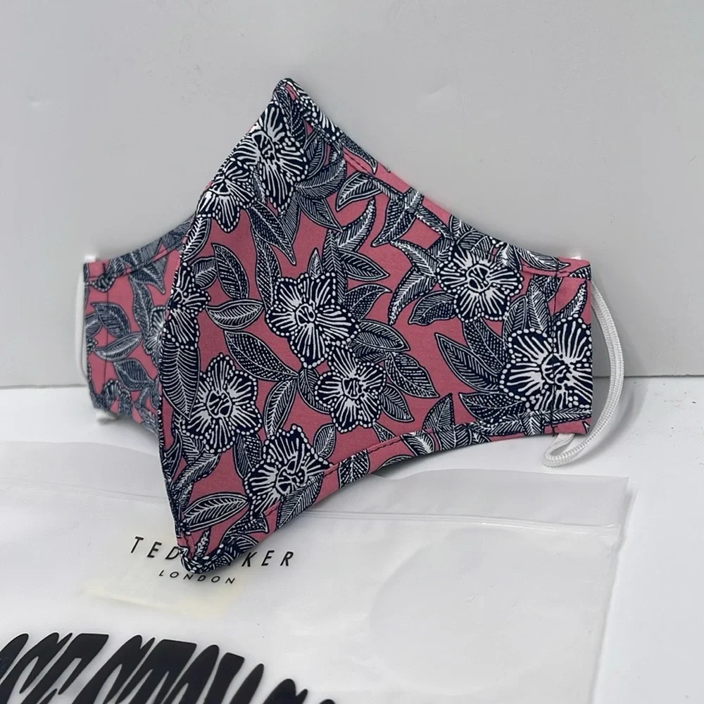 Ted Baker Pink Floral Face Mask TED BAKER LONDON Reversible Reusable NWT